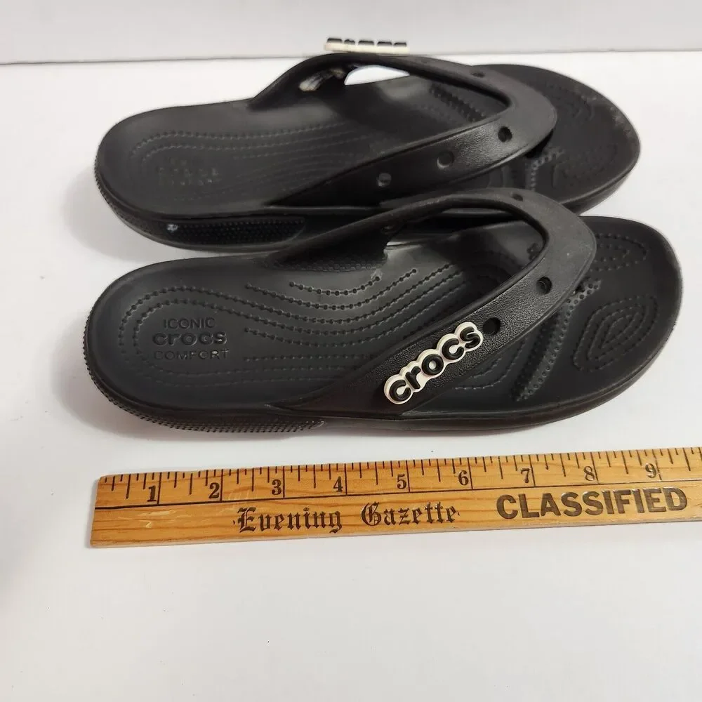 Iconic Crocs Comfort Black Sandals Size M 6 W 8